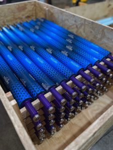 Bespoke wooden crate with printing press roller support cradles