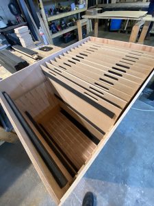 Bespoke reusable shipping crate for 3D printer parts